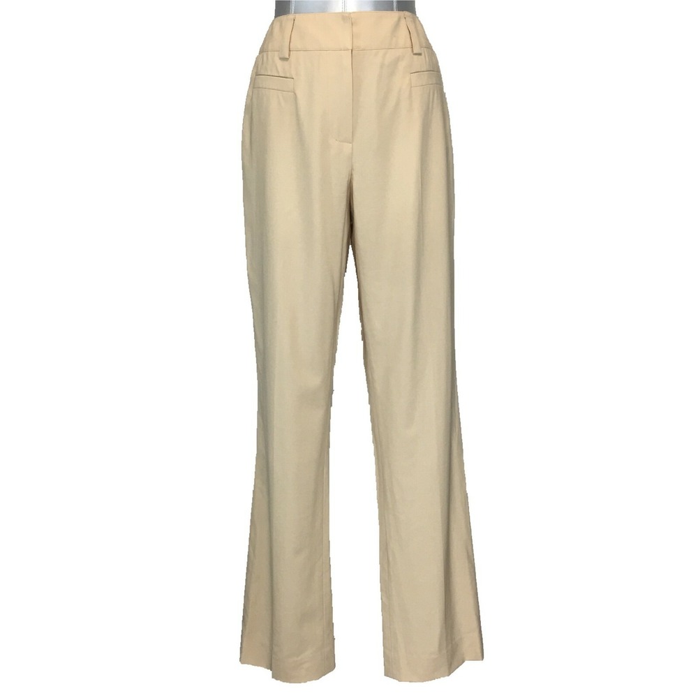 NWT ECCOCI Dress Pant 8 Beige Tan Wool‎ Bl Pocket Lightweight Trouser Career